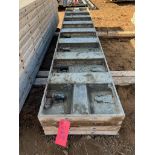 (4) 18" x 8' Western Aluminum Concrete Forms, Smooth, 6-12 Hole Pattern, with attached hardware,