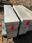 (12) 12" x 4' Western Aluminum Concrete Forms, Smooth, 6-12 Hole Pattern, with attached hardware,
