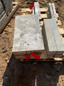 (6) 14" x 2' Western Aluminum Concrete Forms, Smooth, 6-12 Hole Pattern, with attached hardware,