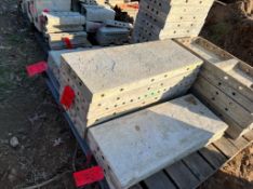 (6) 32" x 1' Western Aluminum Concrete Forms, Smooth, 6-12 Hole Pattern, with attached hardware,
