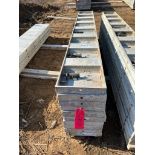 (10) 12" x 8' Western Aluminum Concrete Forms, Smooth, 6-12 Hole Pattern, with attached hardware,