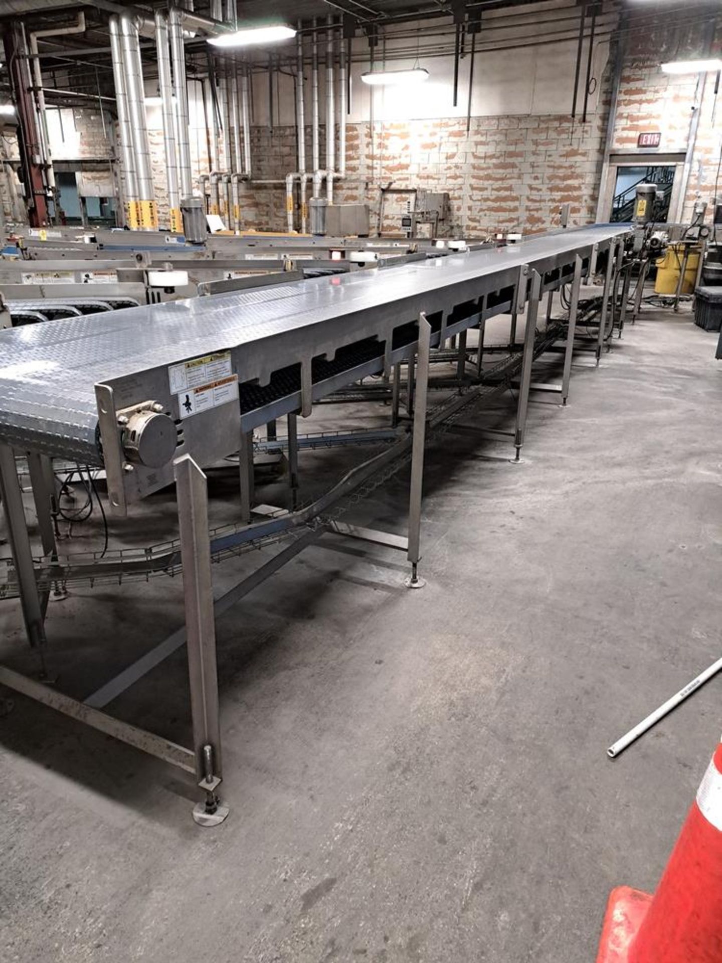 Lot (4) Stainless Steel Frame Conveyors, (1) 32" W X 26' L, (1) 32" W X 90" L, (2) 24" W C 14' L