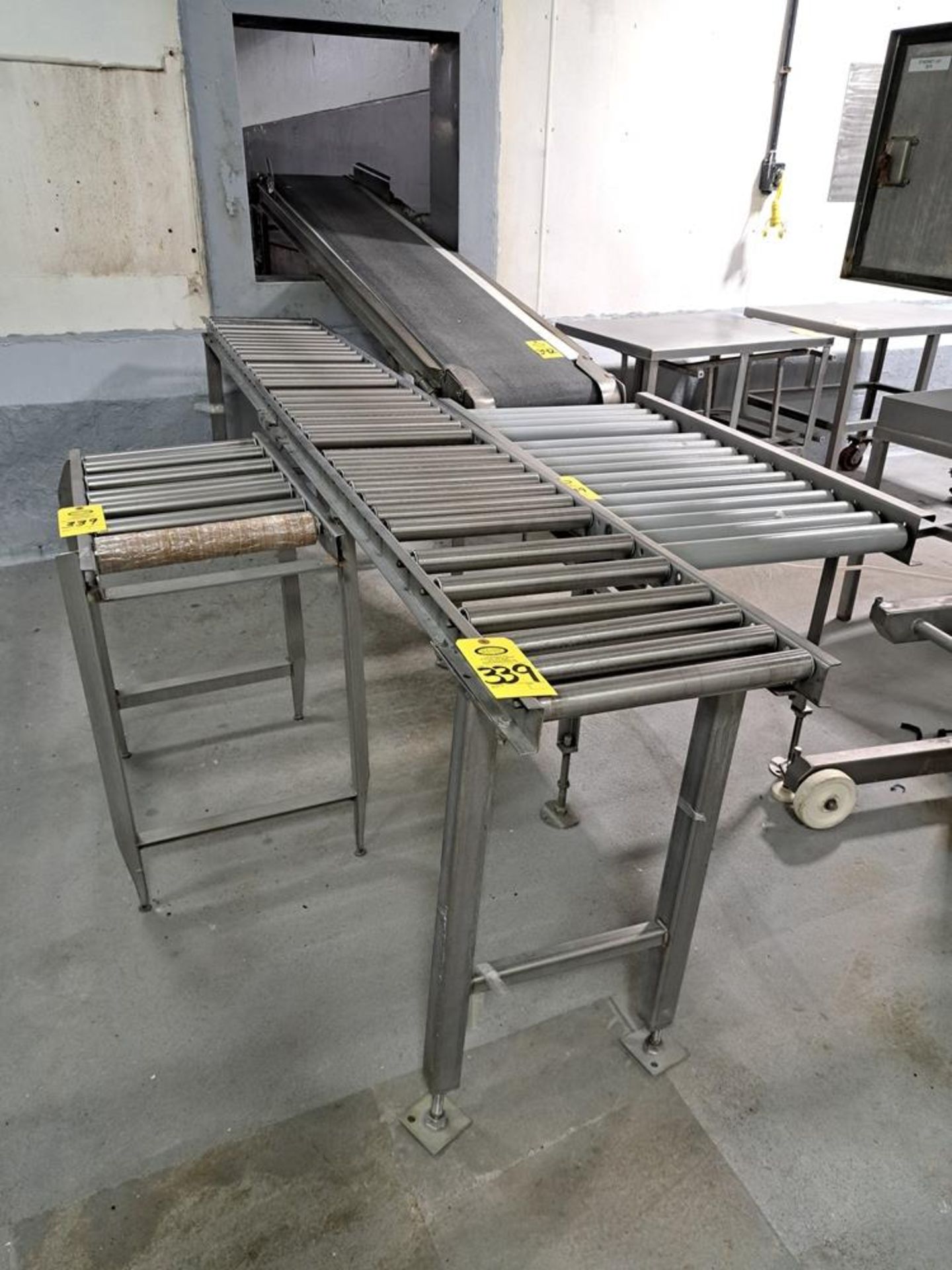 Lot Roller Conveyor, (1) 18" W X 10' L, (1) 24" W X 4' L, (1) 16" W X 3' L: Required Loading Fee $