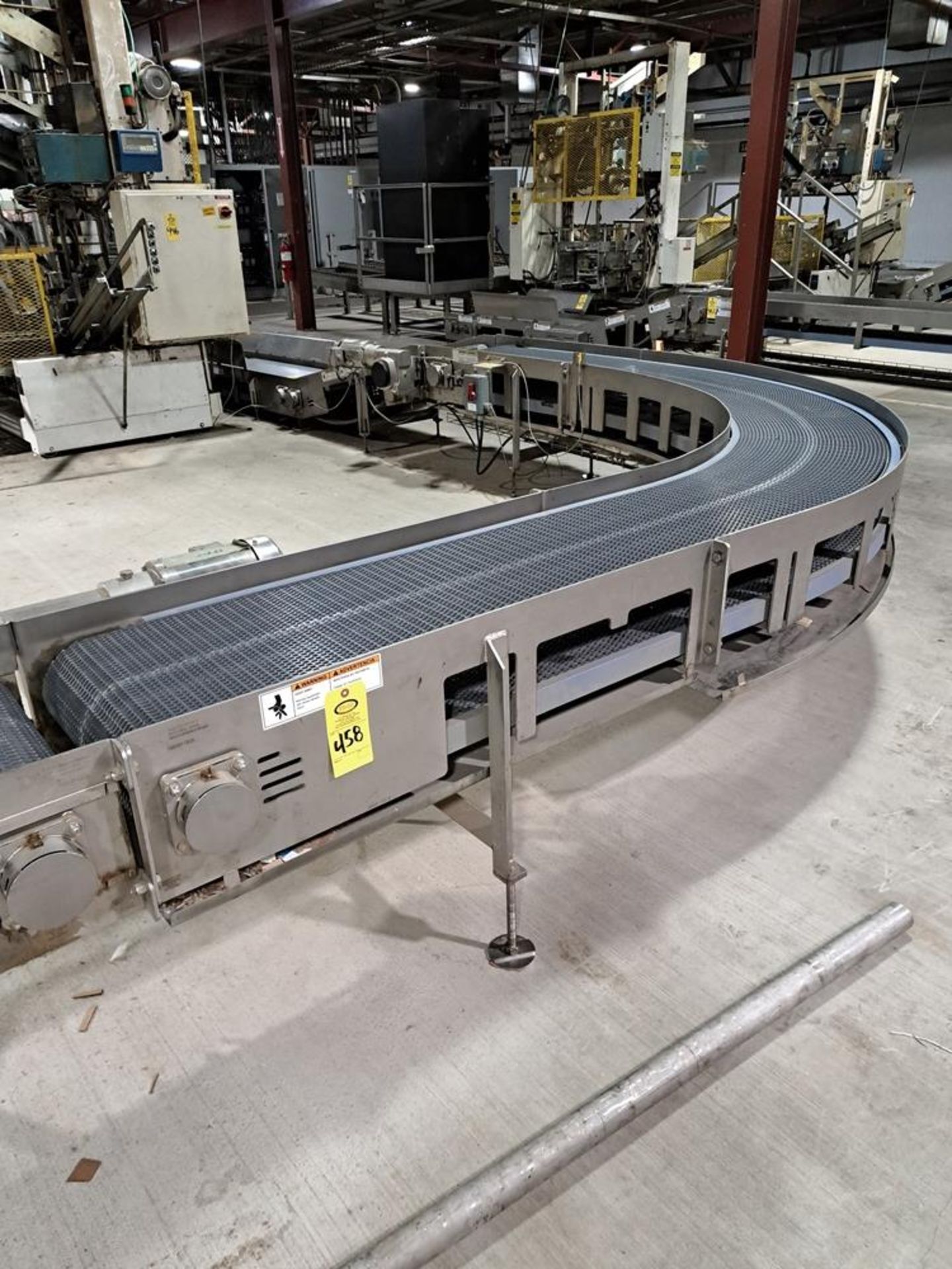 Stainless Steel 90º Conveyor, 20" W X 20' L plastic belt, stainless steel motor 230/460 volts: - Image 2 of 3