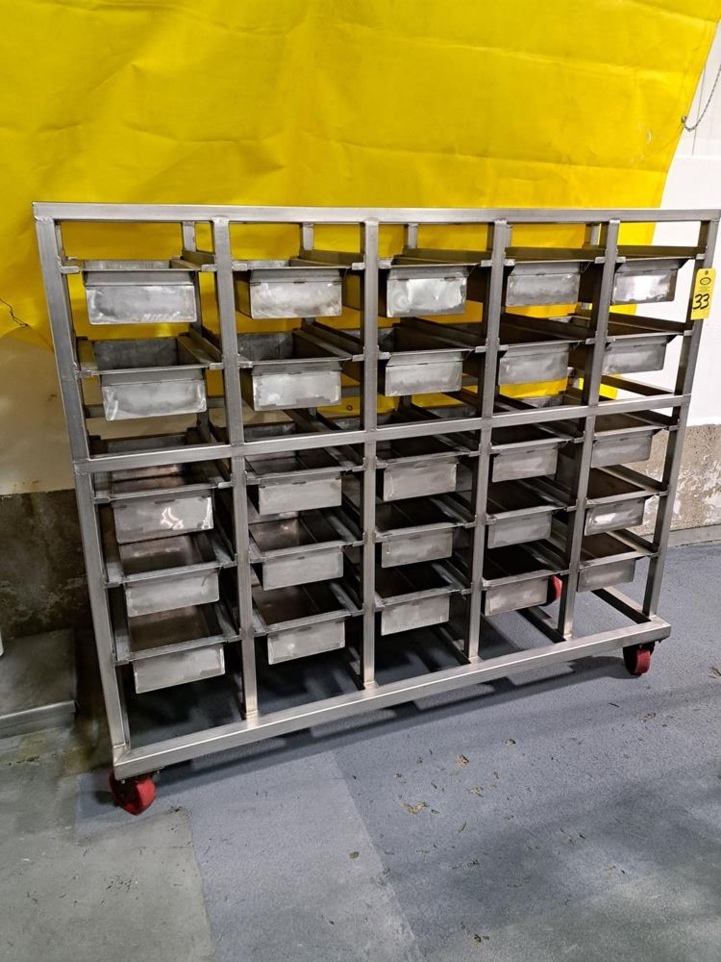 Stainless Steel Portable Rack, (25) stainless steel bins 24" W X 78" L X 68" T: Required Loading Fee