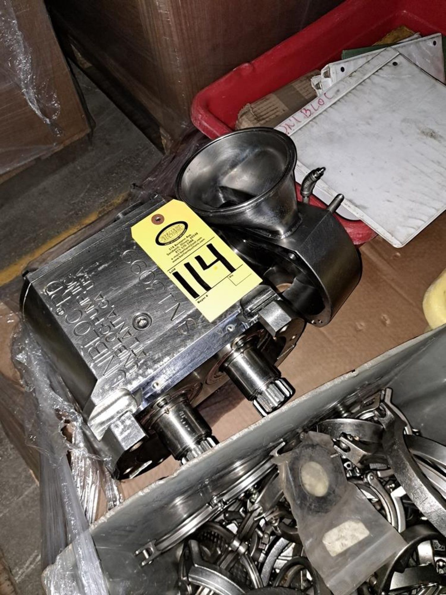 Lot Unibloc Positive Displacement Pump Parts: Required Loading Fee $100.00, Rigger-Norm Pavlish,