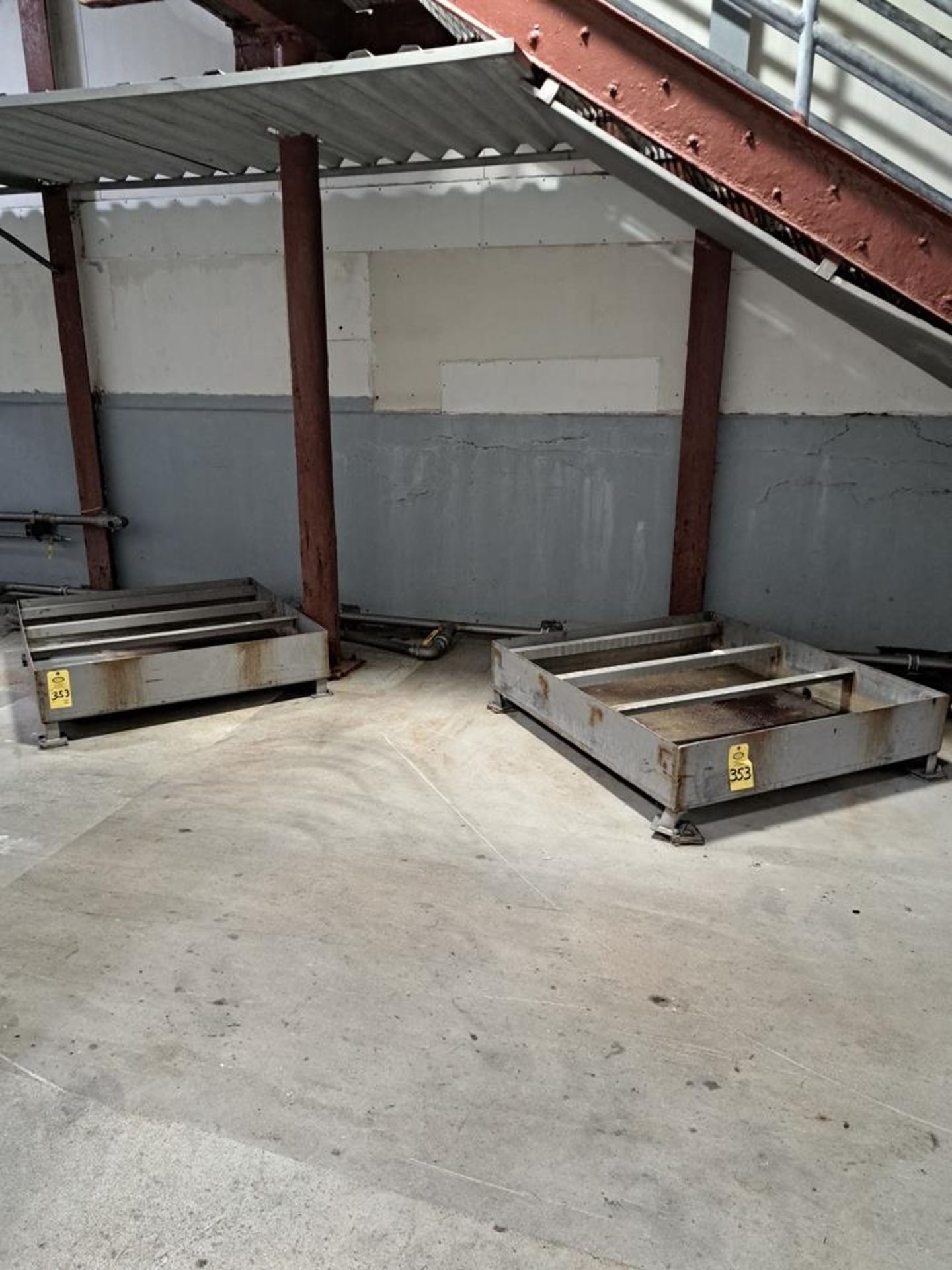 Stainless Steel Troughs, 48" W X 52" L X 8" D, 2" side outlet: Required Loading Fee $50.00, Rigger-