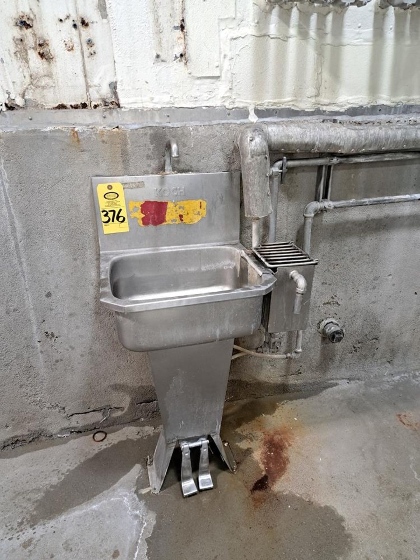 Lot (2) Stainless Steel Hand Wash Sinks, foot pedal activated: Required Loading Fee $150.00, - Image 2 of 2