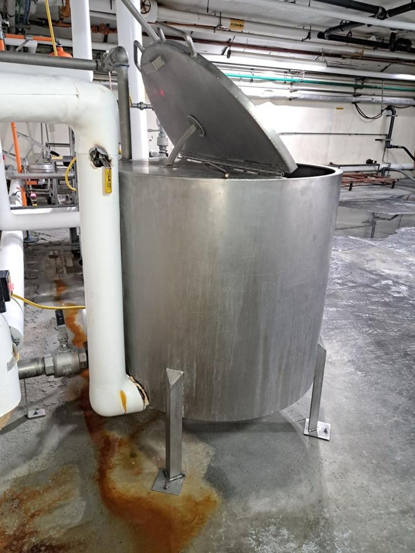 Stainless Steel Jacketed Tank, 36" Dia. X 36" D, 1" outlet with 2 h.p., 230/460 volt motor on - Image 2 of 3