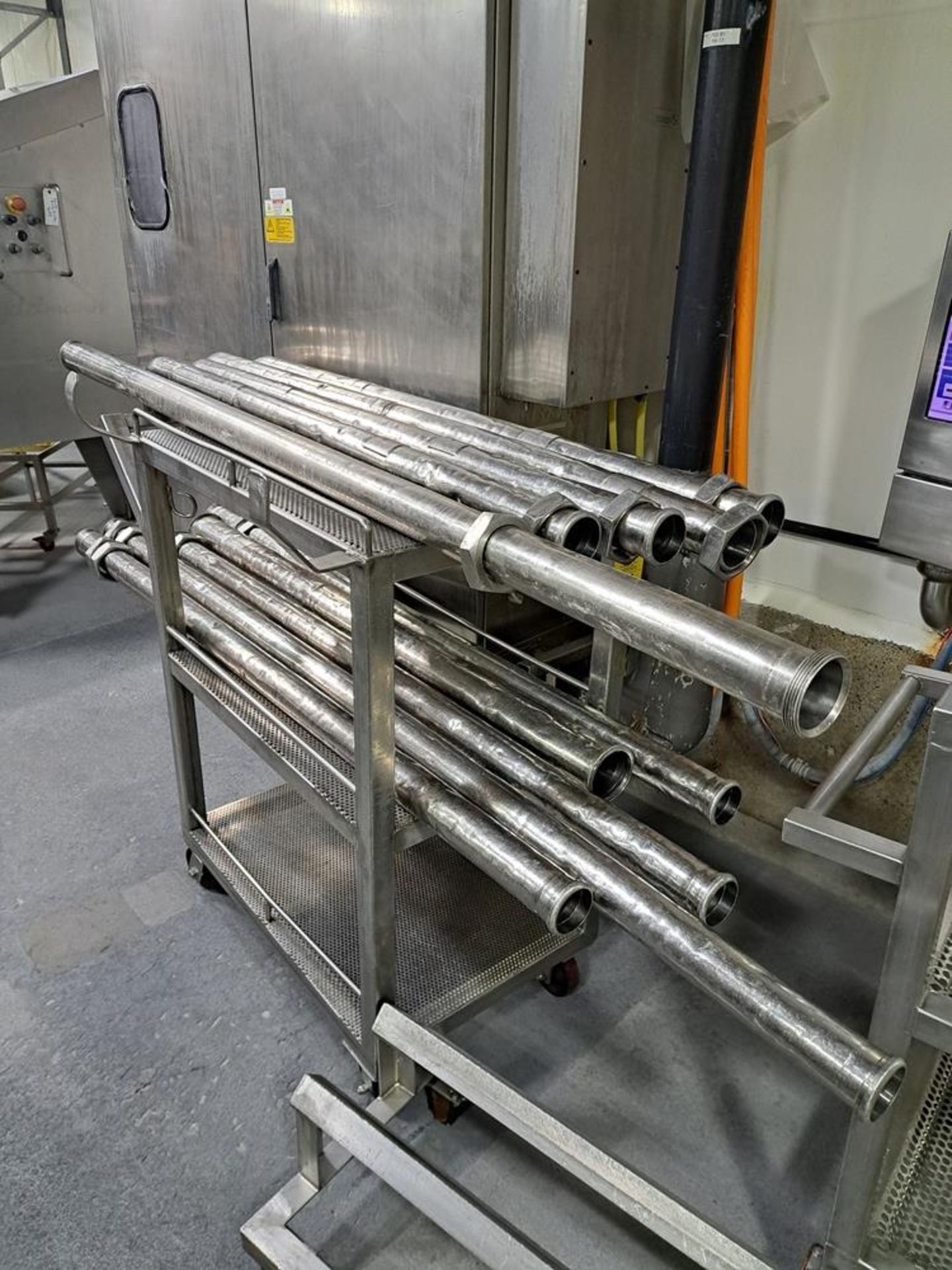 Stainless Steel Parts Cart with misc. pipe 24" W X 36" L X 50" T: Required Loading Fee $100.00,