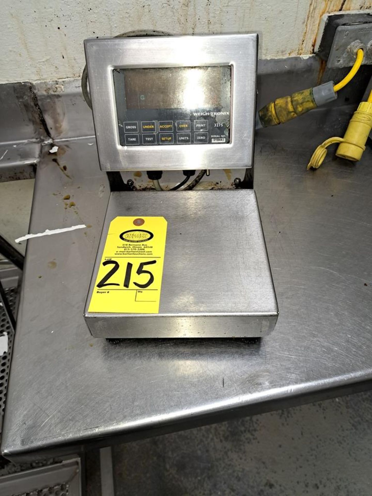 Weigh-Tronix Mdl. 3275 Digital Scale, 8" X 8" top: Required Loading Fee $25.00, Rigger-Norm Pavlish,