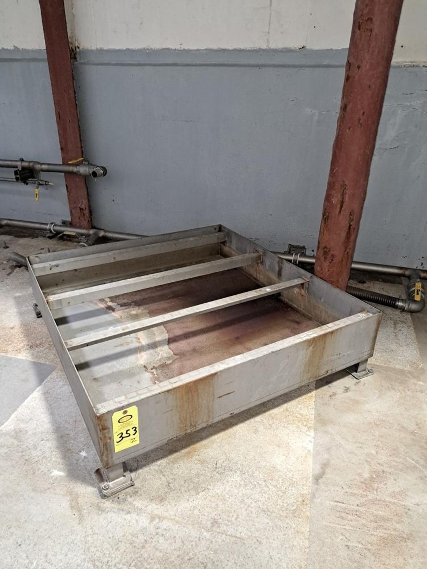 Stainless Steel Troughs, 48" W X 52" L X 8" D, 2" side outlet: Required Loading Fee $50.00, Rigger- - Image 2 of 2