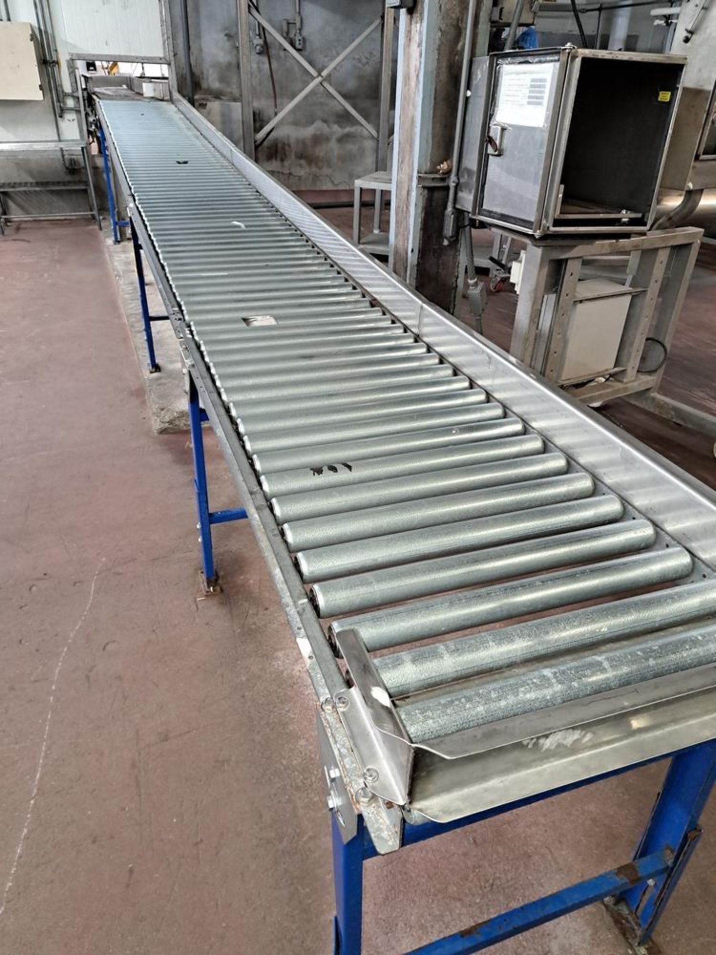 Roller Conveyor, 22" W X 20' L, with stainless steel rollers, adjustable height: Required Loading - Image 2 of 2