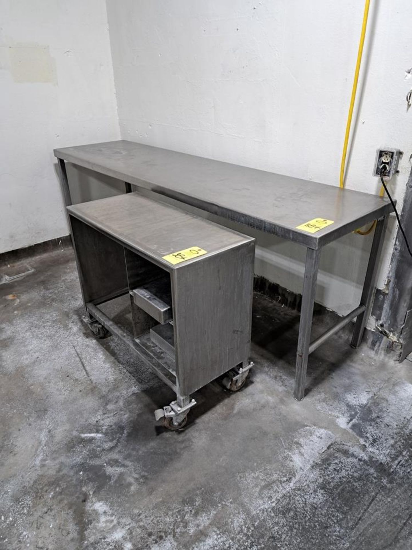 Lot (1) Stainless Steel Parts Cart, 16" W X 36" L, (1) Stainless Steel Table, 24" W X 92" L, (1) - Image 4 of 4