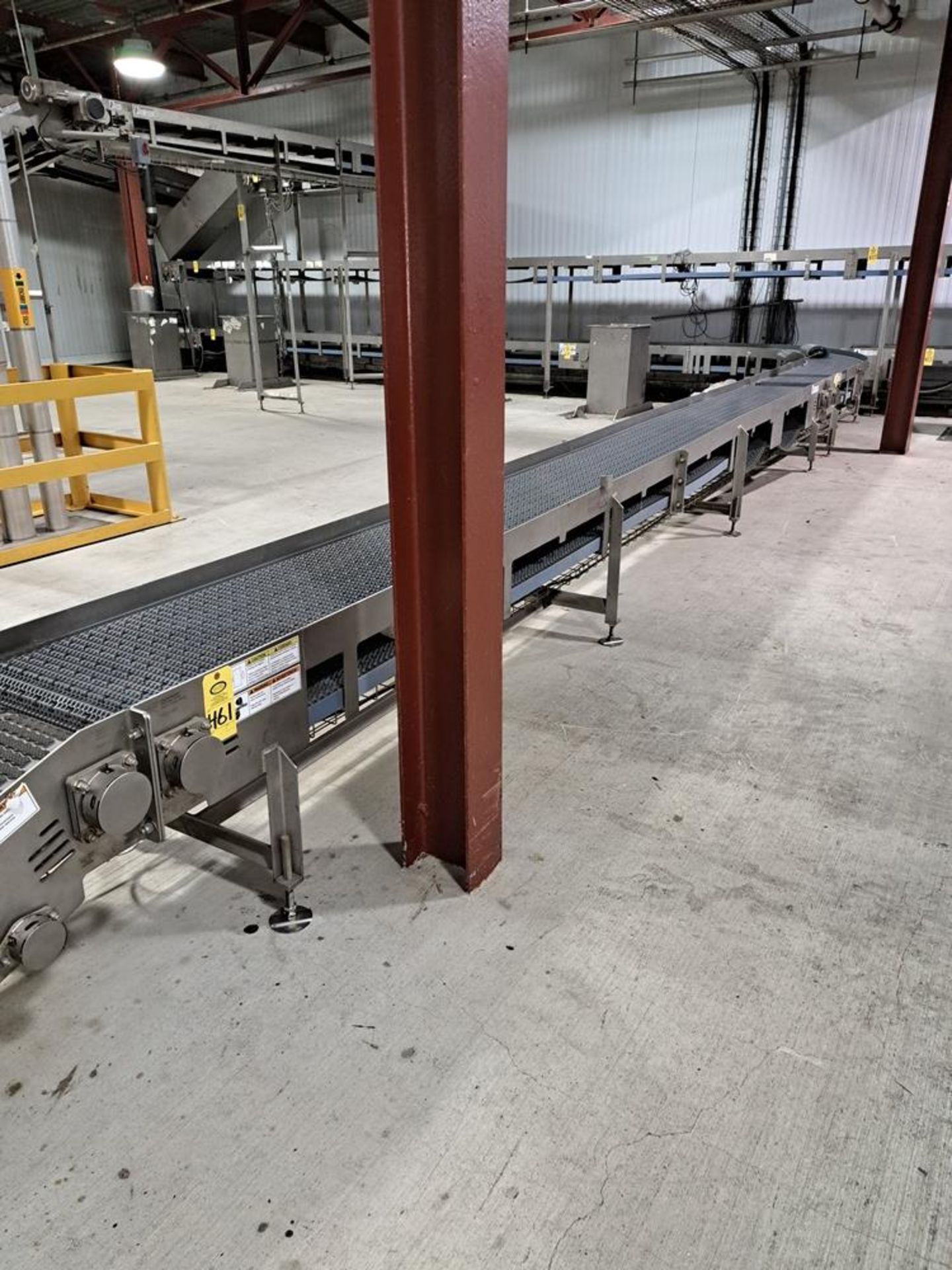 Stainless Steel Conveyor, 20" W X 22' L plastic belt, stainless steel motor 230/460 volts: