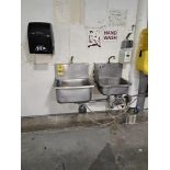 Lot (2) Hand Wash Sinks, knee activated, soap and towel dispenser: Required Loading Fee $100.00,