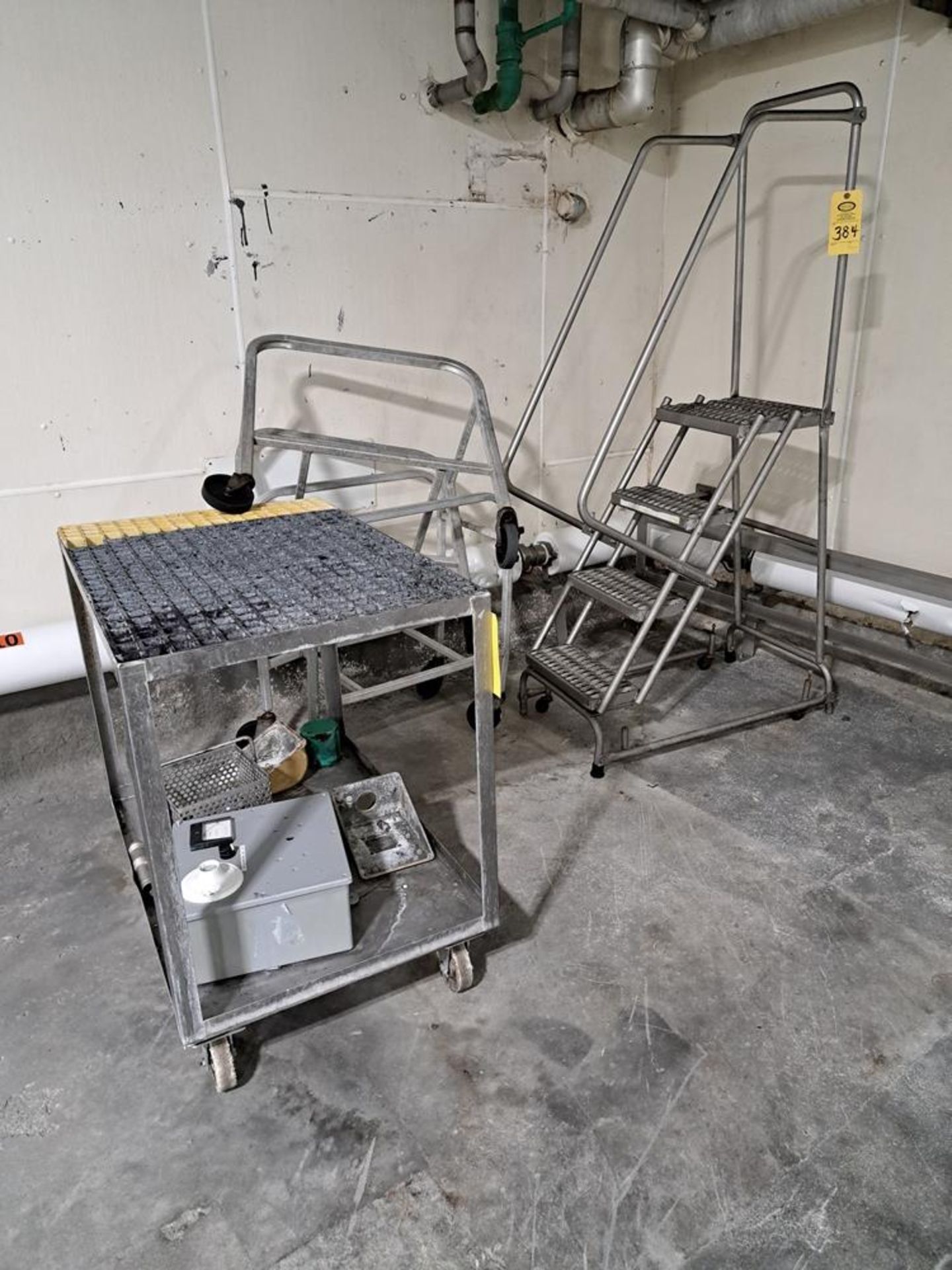 Lot (1) Stainless Steel Parts Cart, 16" W X 36" L, (1) Stainless Steel Table, 24" W X 92" L, (1) - Image 3 of 4