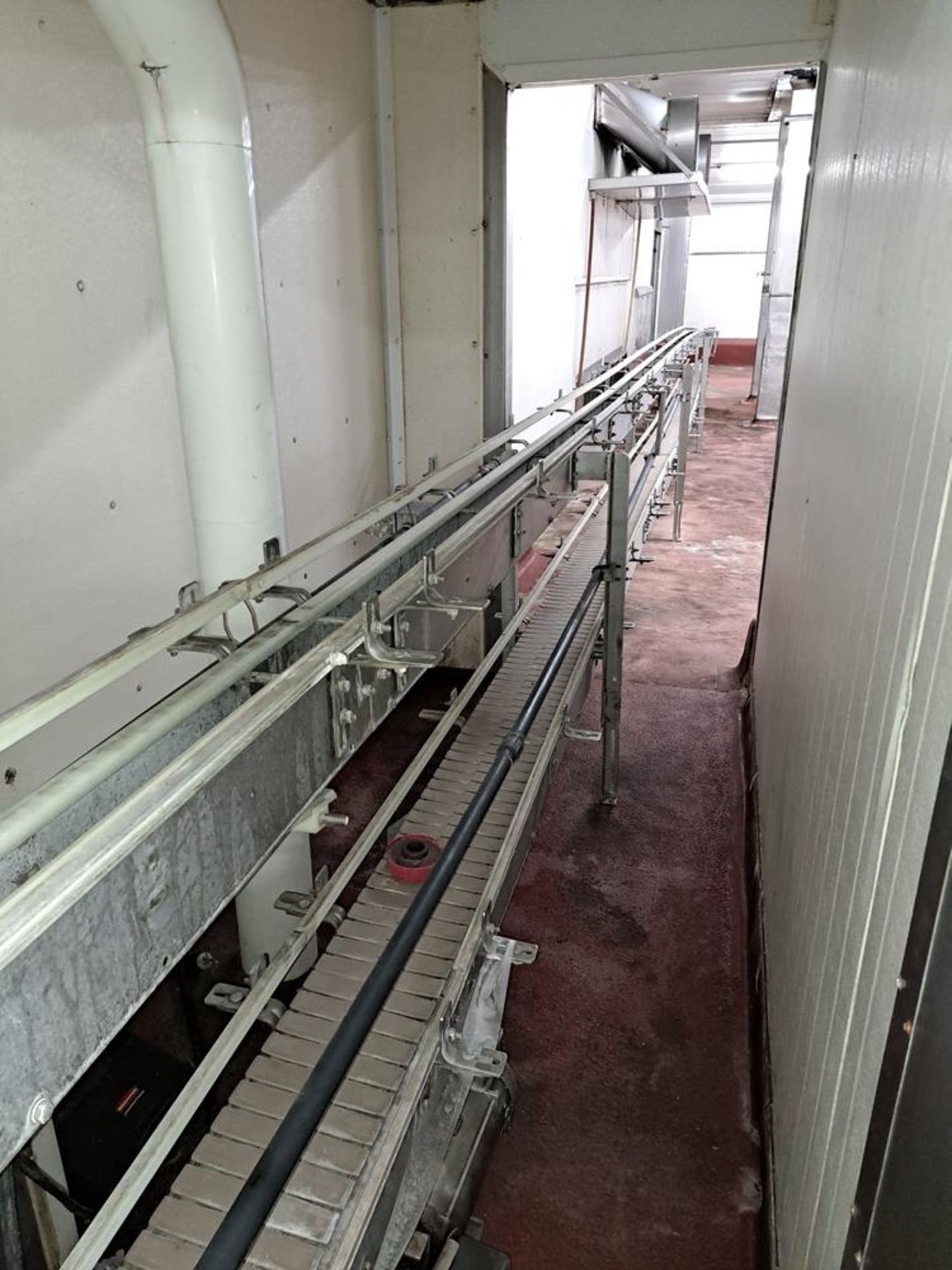 Lot Double Lane Conveyor, 10" wide X approx. 200' long plastic belts, Electric Drives: Required - Image 6 of 11