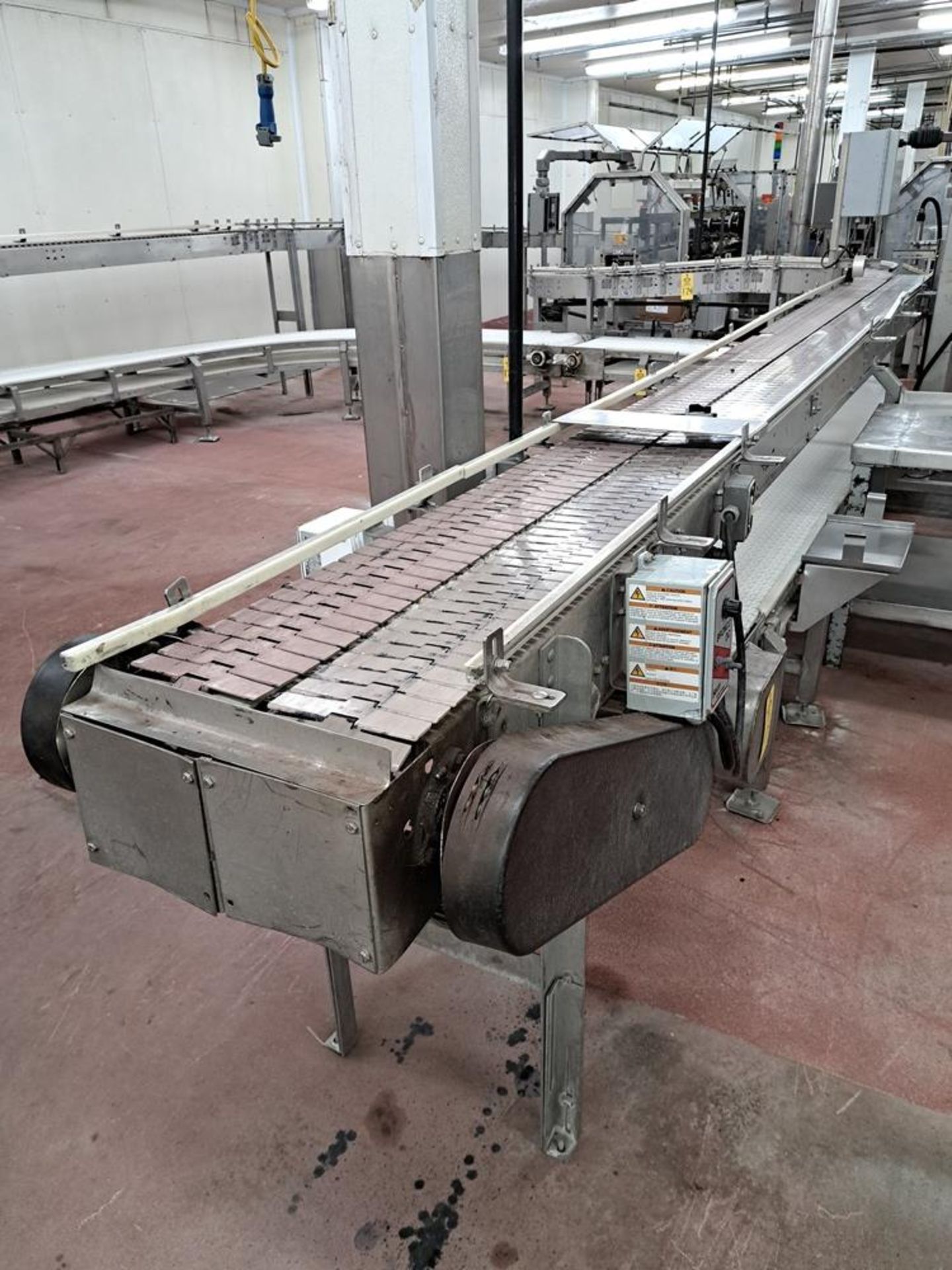 Lot Double Lane Conveyor, 10" wide X approx. 200' long plastic belts, Electric Drives: Required - Image 11 of 11