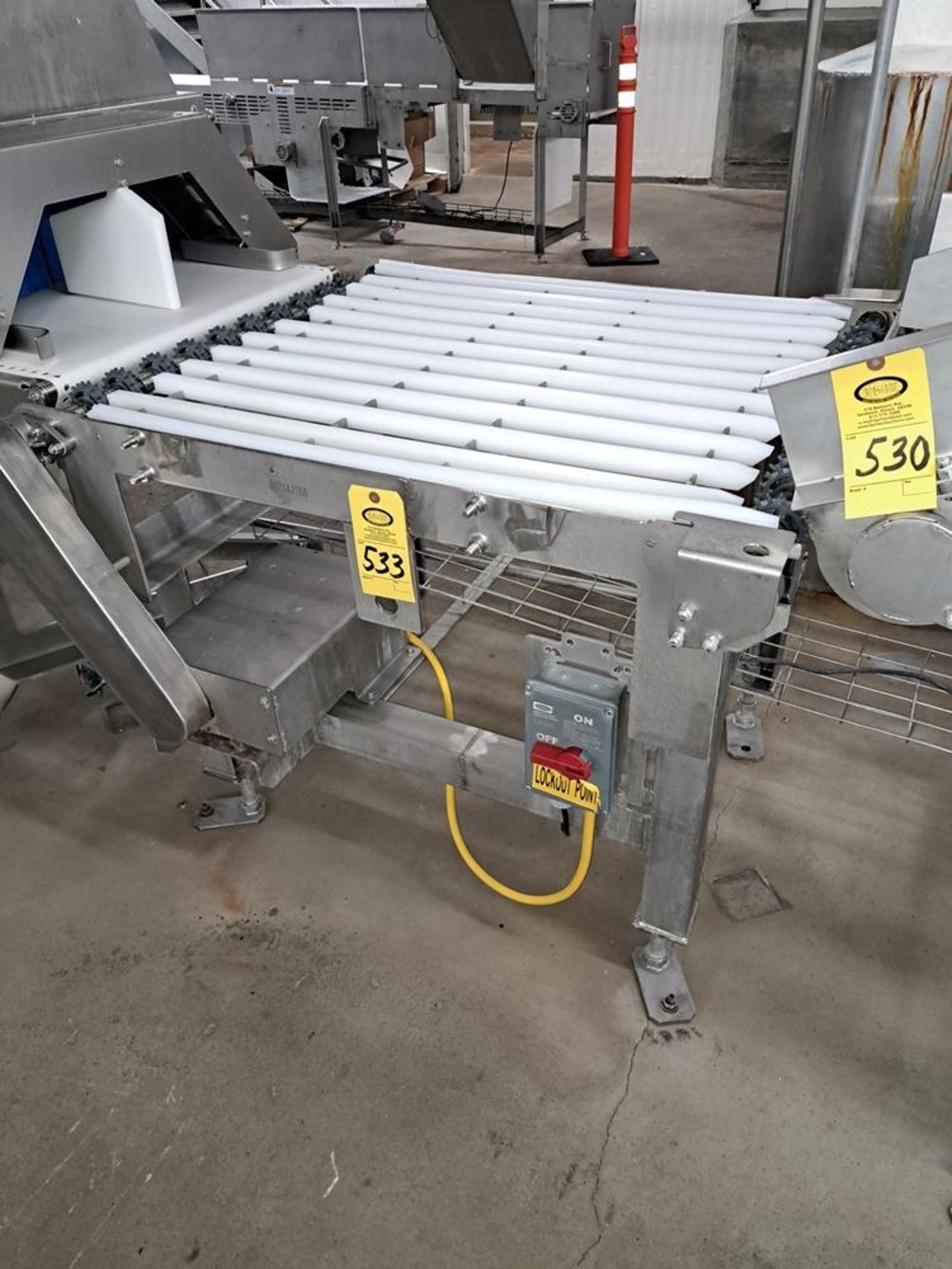 Stainless Steel Conveyor, 36" W X 44" L, electric drive: Required Loading Fee $300.00, Rigger-Norm