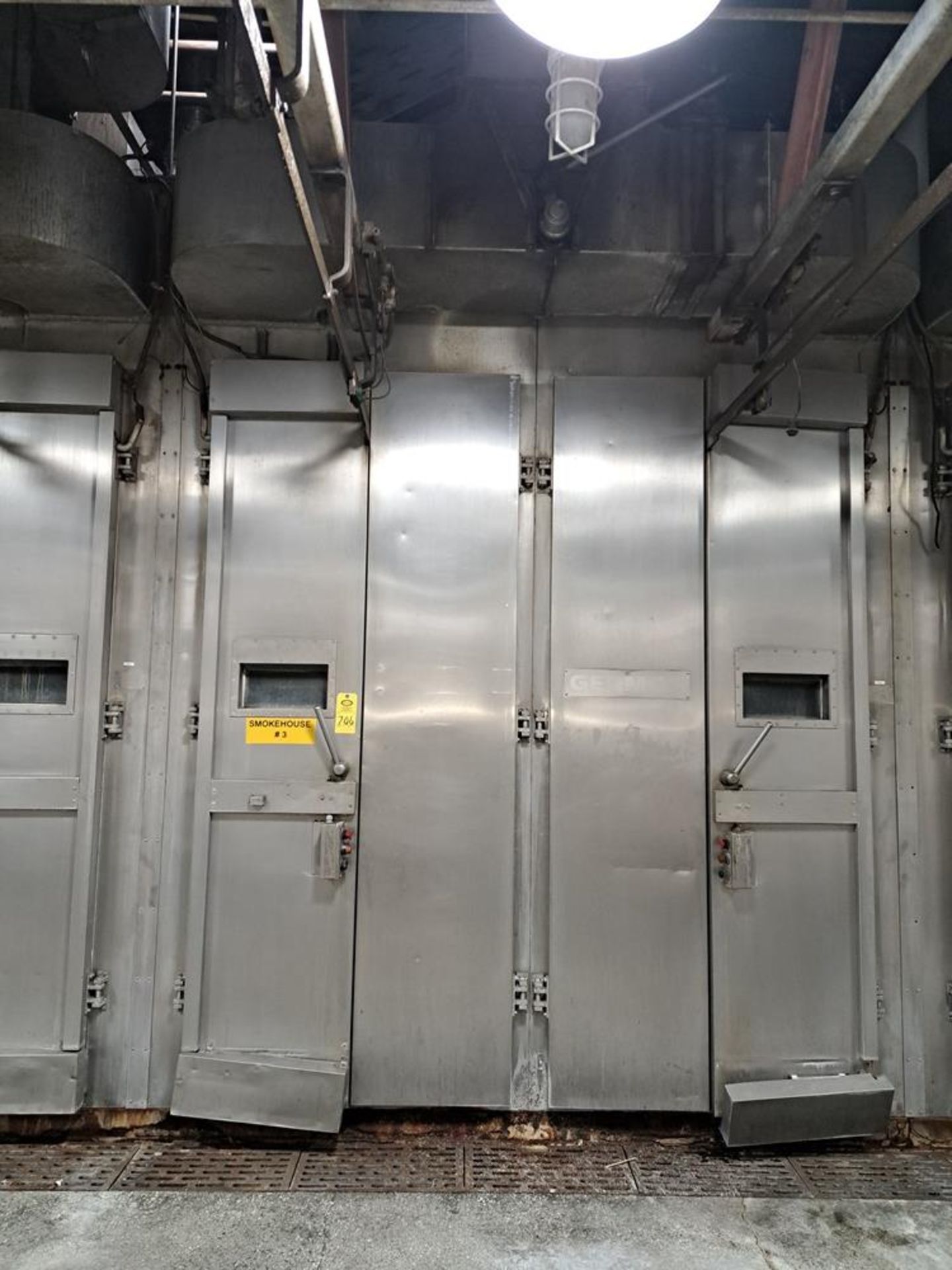 Germos Stainless Steel Smokehouse with rail, double door pass trough, middle barrier, cook/chiller - Image 12 of 13