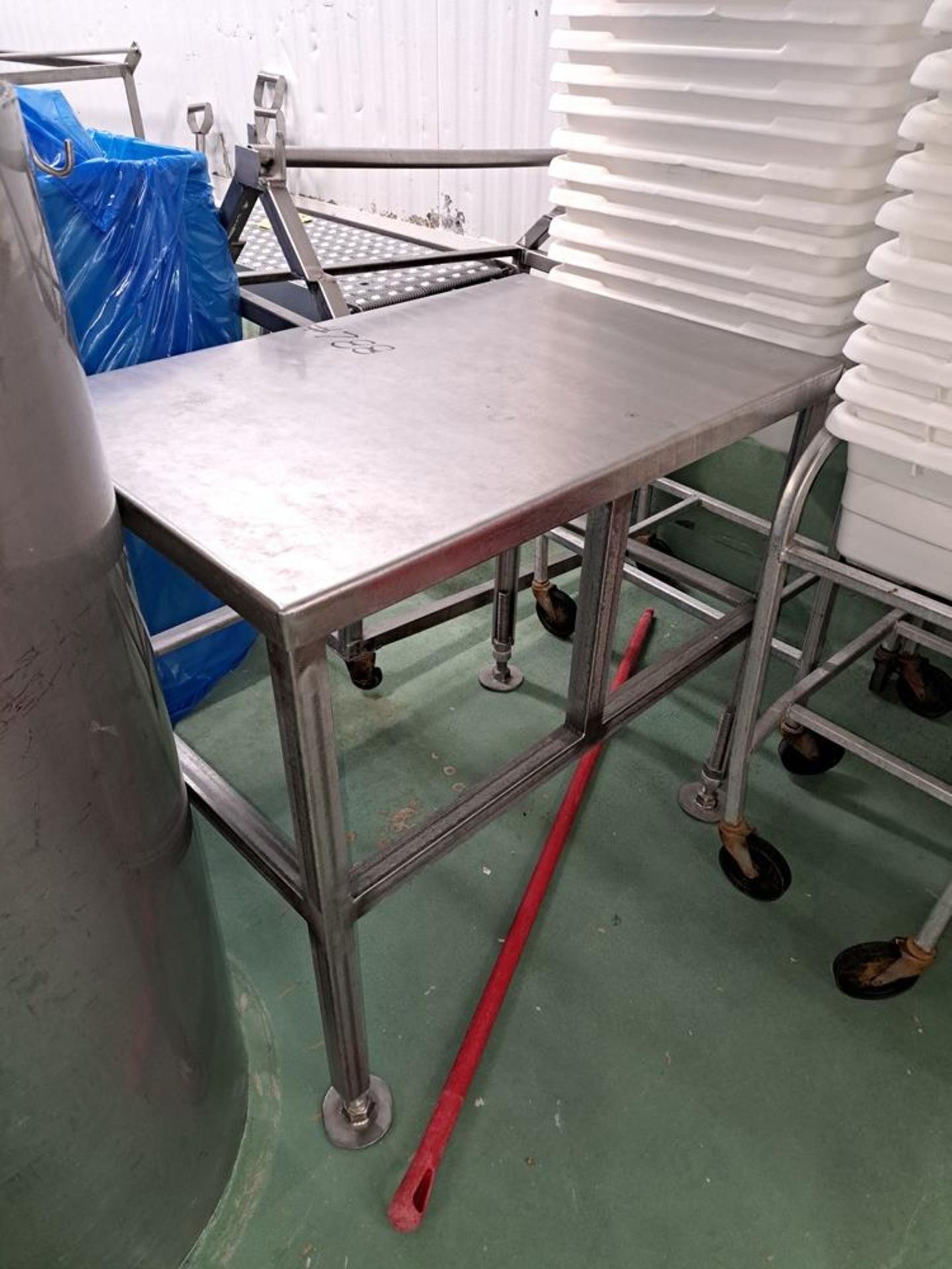 Lot (2) Stainless Steel Table, 18" W X 24" L, (3) Portable Bag Holders, Stainless Steel Cabinet, 16" - Image 3 of 7