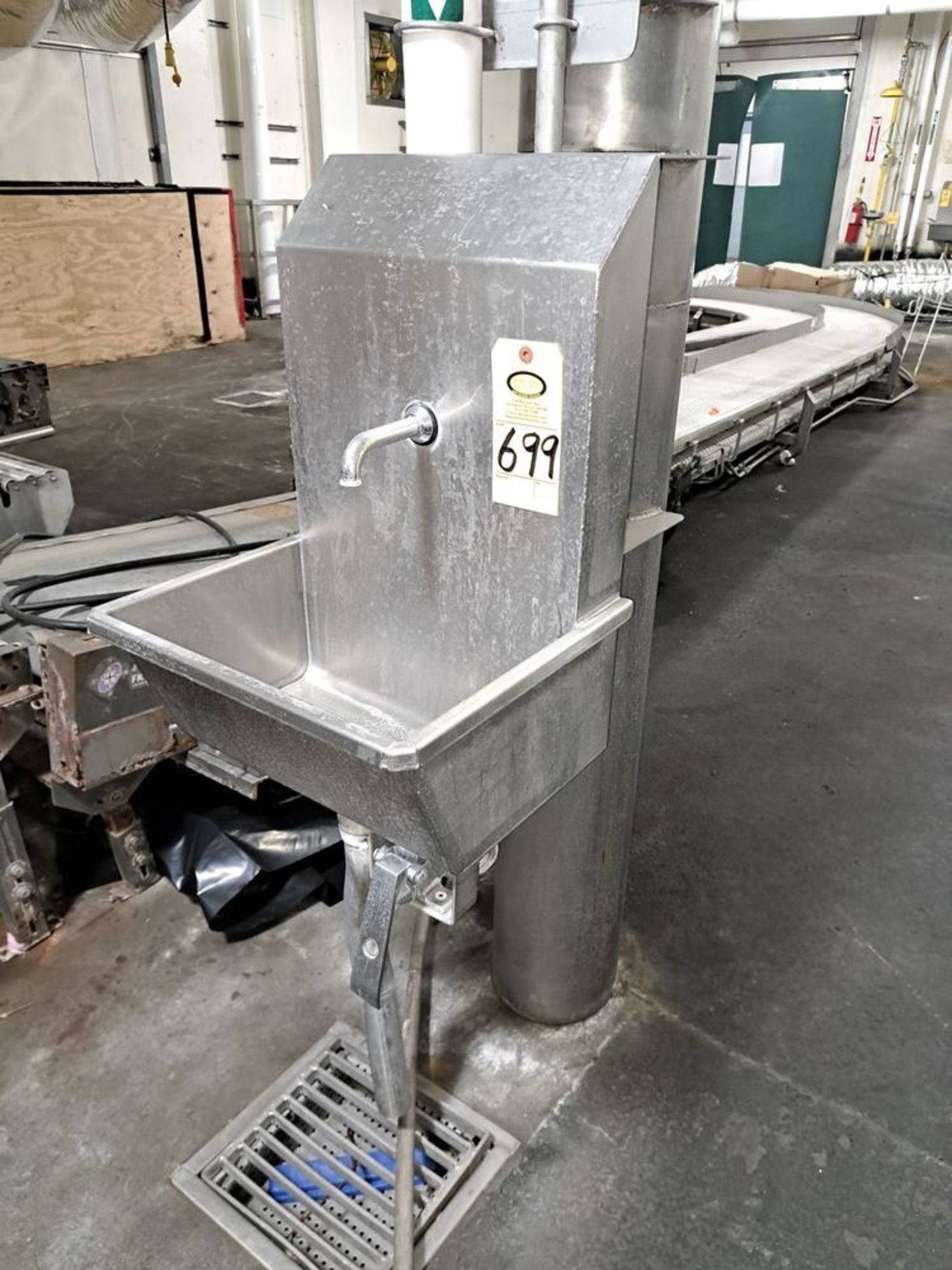 Lot (2) Stainless Steel Hand Wash Sinks, knee activated: Required Loading Fee $100.00, Rigger-Norm