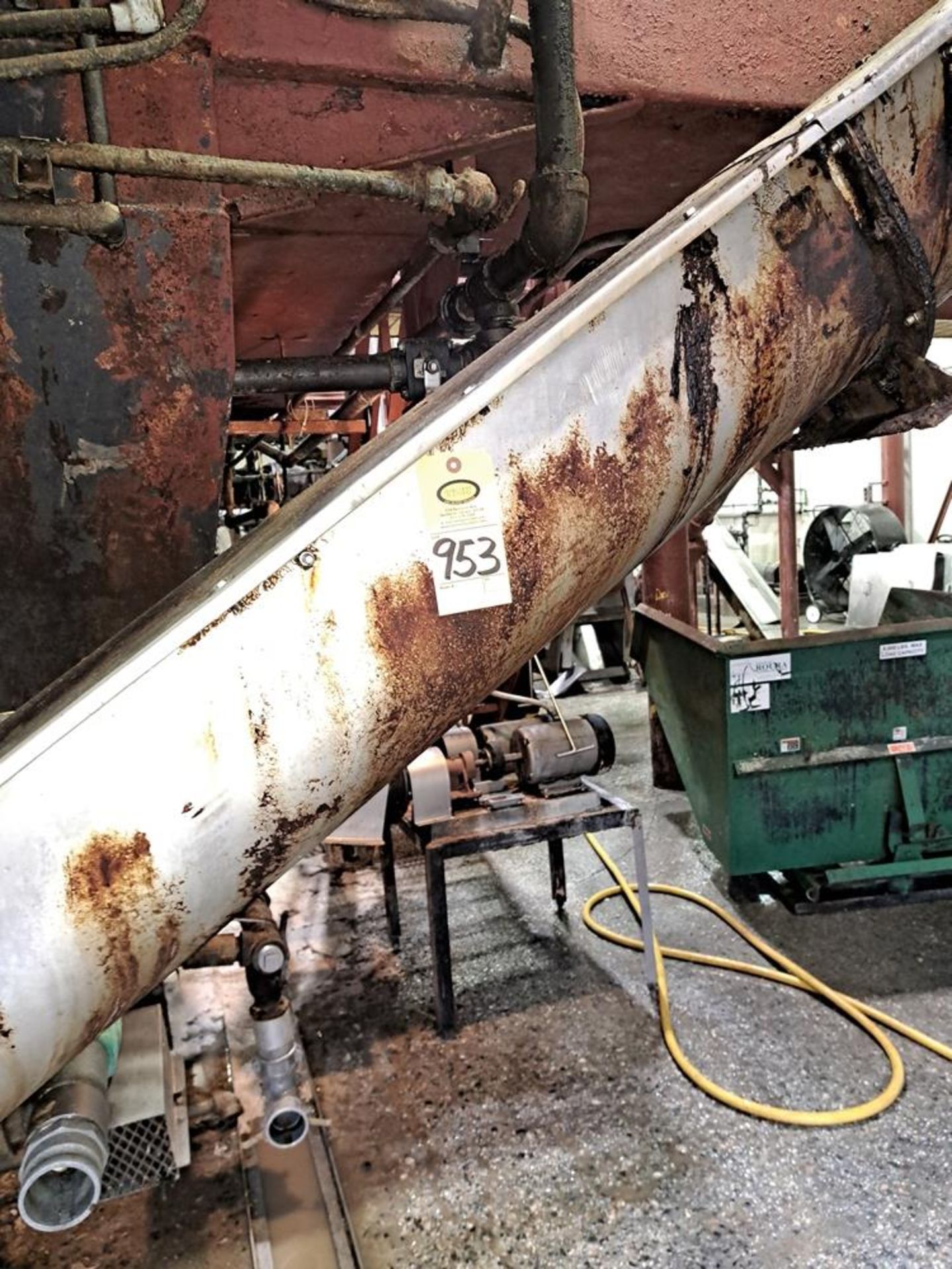 Screw Conveyor, 8" Dia. X 16' L, 9' discharge: Required Loading Fee $1000.00, Rigger-Norm Pavlish,