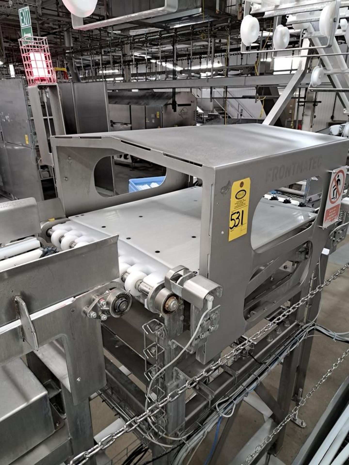 Frontmatec Stainless Steel Checkweigher on stand, 28" W X 40" L X 83" T, Allen-Bradley Panel View