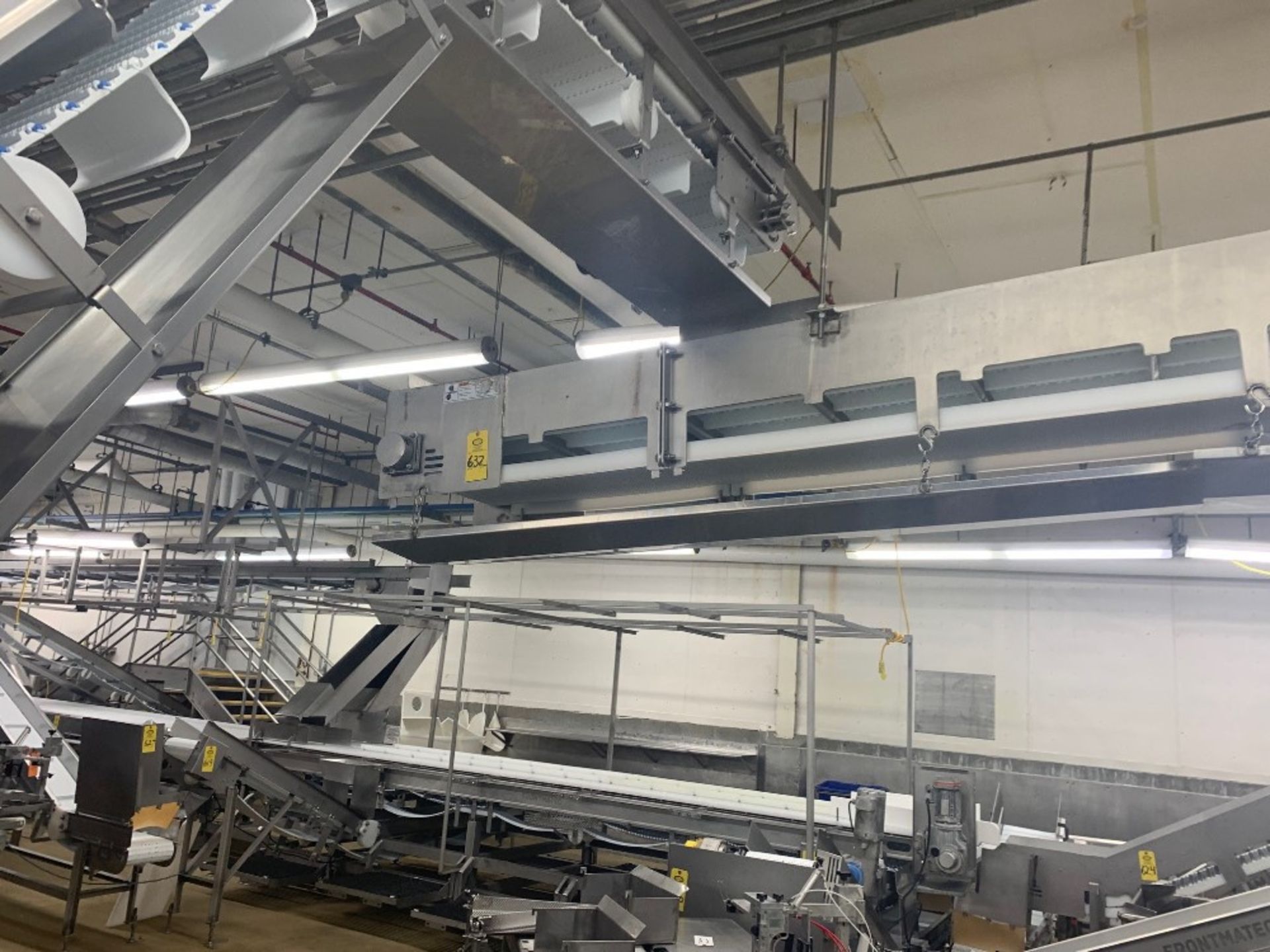 Stainless Steel Suspended Conveyor, 18" W X 25' L, stainless steel motor, 230/460 volts: Required
