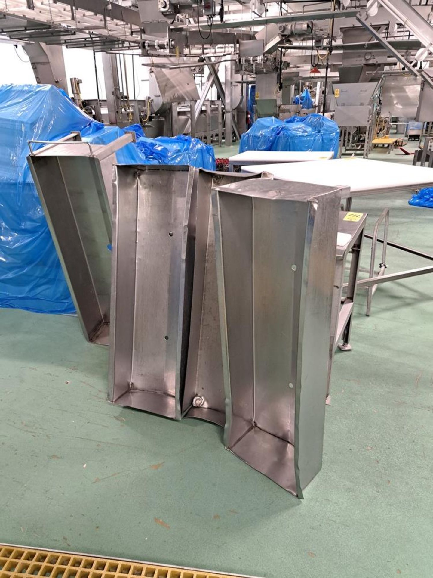 Lot Stainless Steel Table, (4) Stainless Steel Bins, 12" W X 4' L X 6" D: Required Loading Fee $ - Image 2 of 2