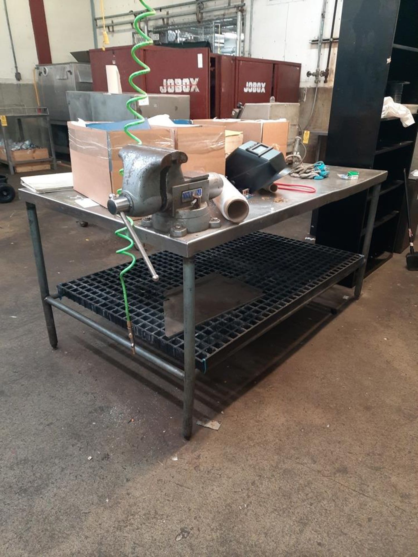 Stainless Steel Table, 44" W X 6' L with vise: Required Loading Fee $100.00, Rigger-Norm Pavlish,