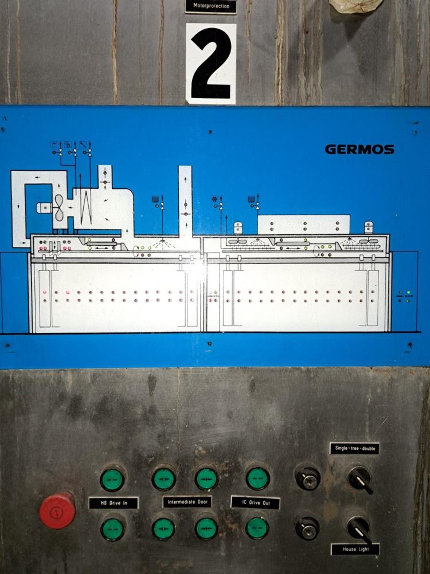 Germos Stainless Steel Smokehouse with rail, double door pass trough, middle barrier, cook/chiller - Image 10 of 12