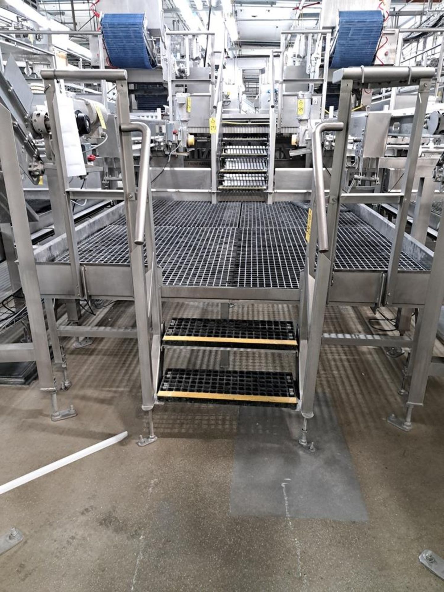 Stainless Steel Platform, 8' W X 10' L, chemgrate flooring, with stairs, 16" L with stairs: Required