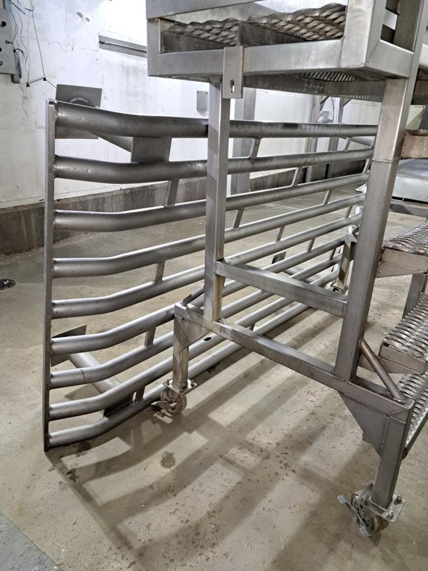 Lot Inspection Stand, (3) Stainless Steel Heavy Duty Hog Drop Tables, Stainless Steel Wall Mount - Image 5 of 5