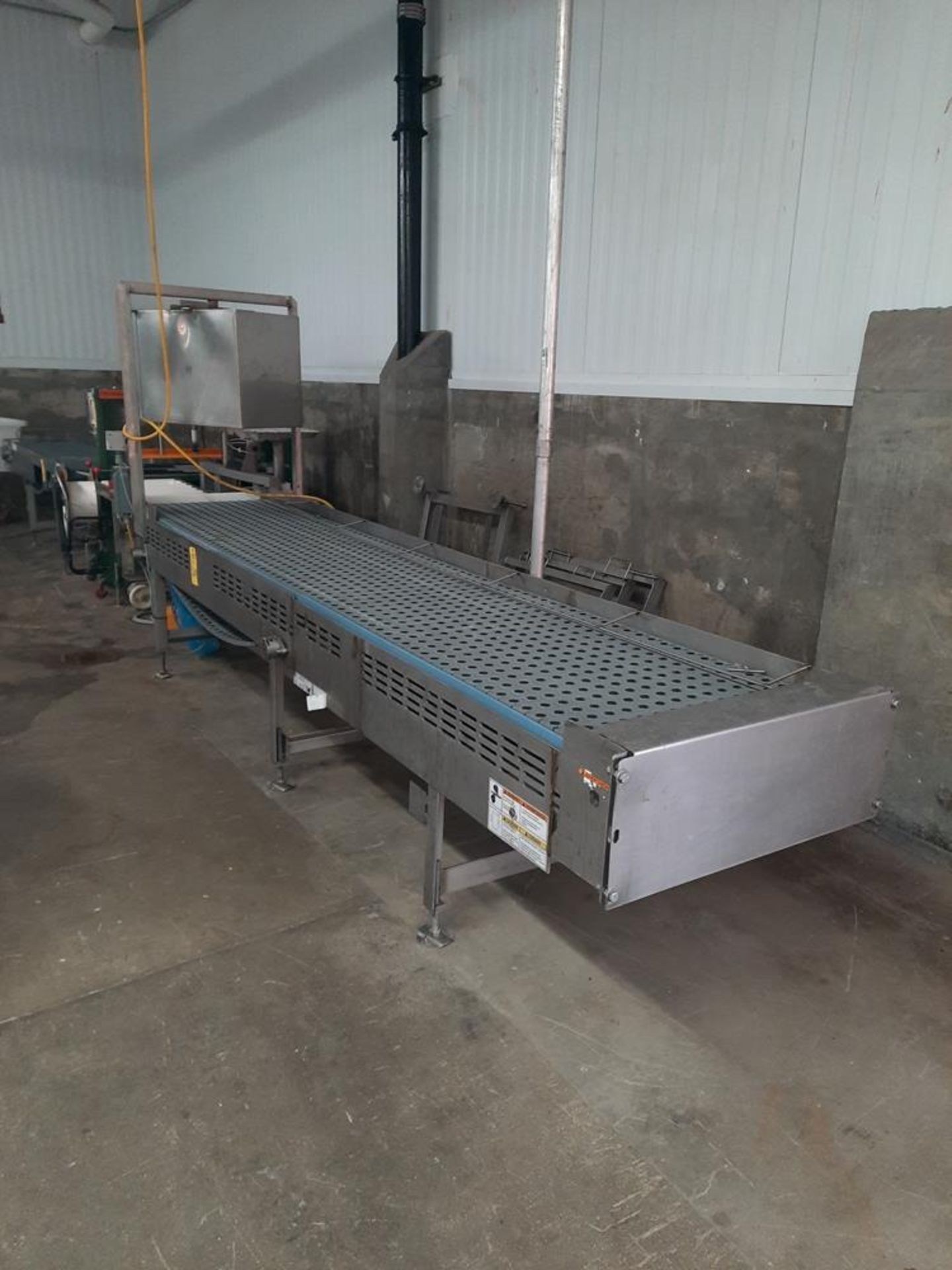 Stainless Steel Conveyor, 29" W X 115" L plastic belt, stainless steel 230/460 volt motor with