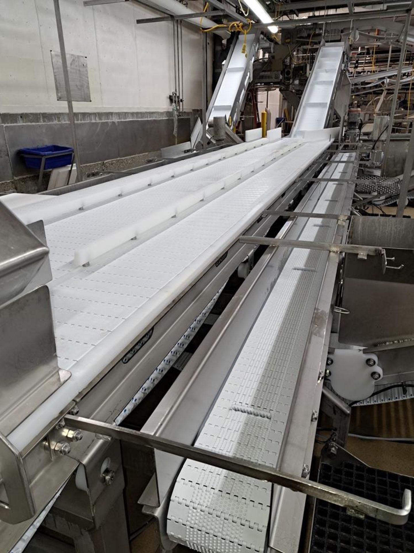 Lot Stainless Steel Trim Conveyor, 39" W X 48' L, front section removed, (10) work stations each - Image 4 of 27