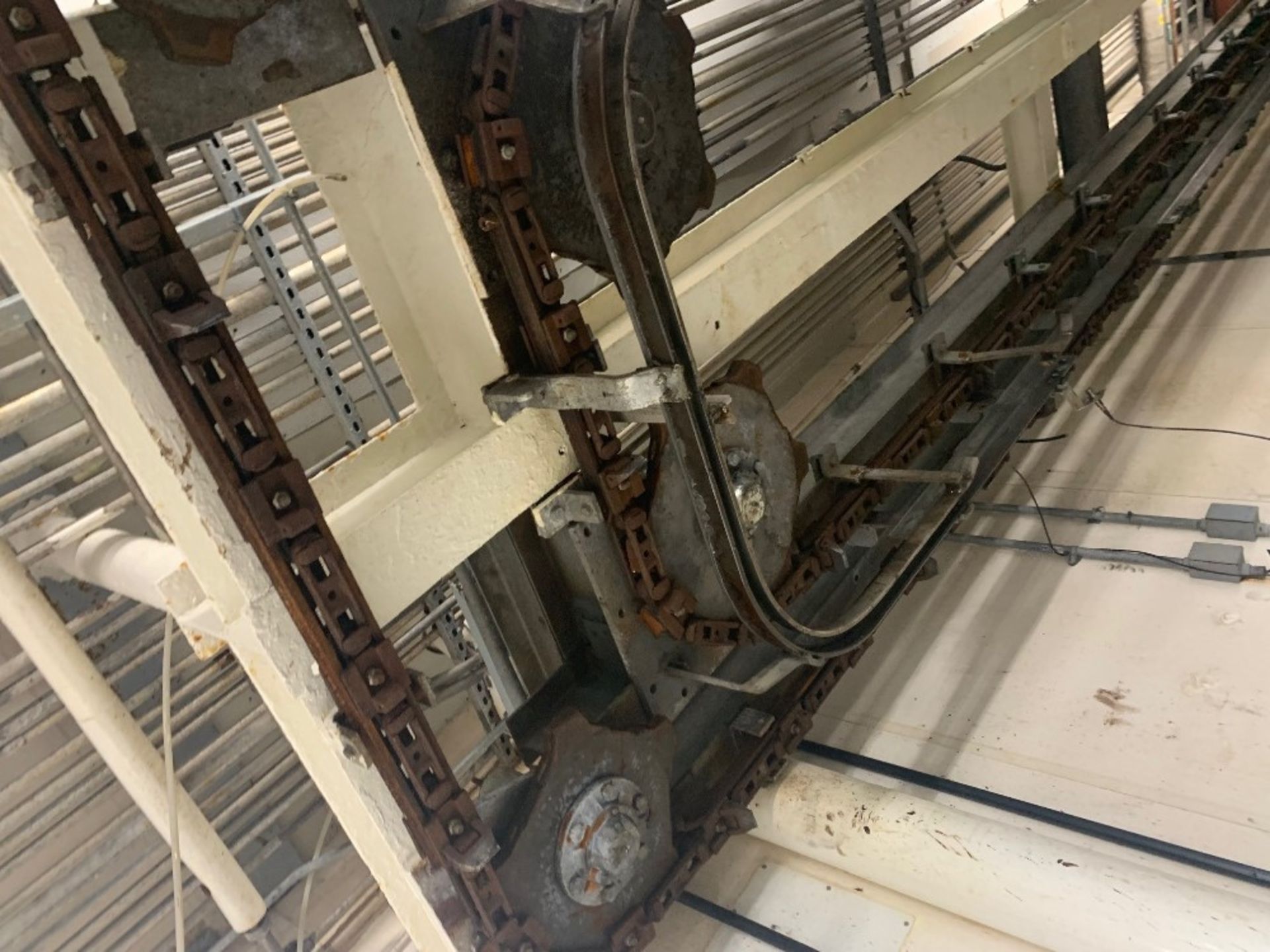 Overhead Chain, Rail, Hangers, Drives,Switches, from cut end of coolers to main break, approximately - Image 13 of 16