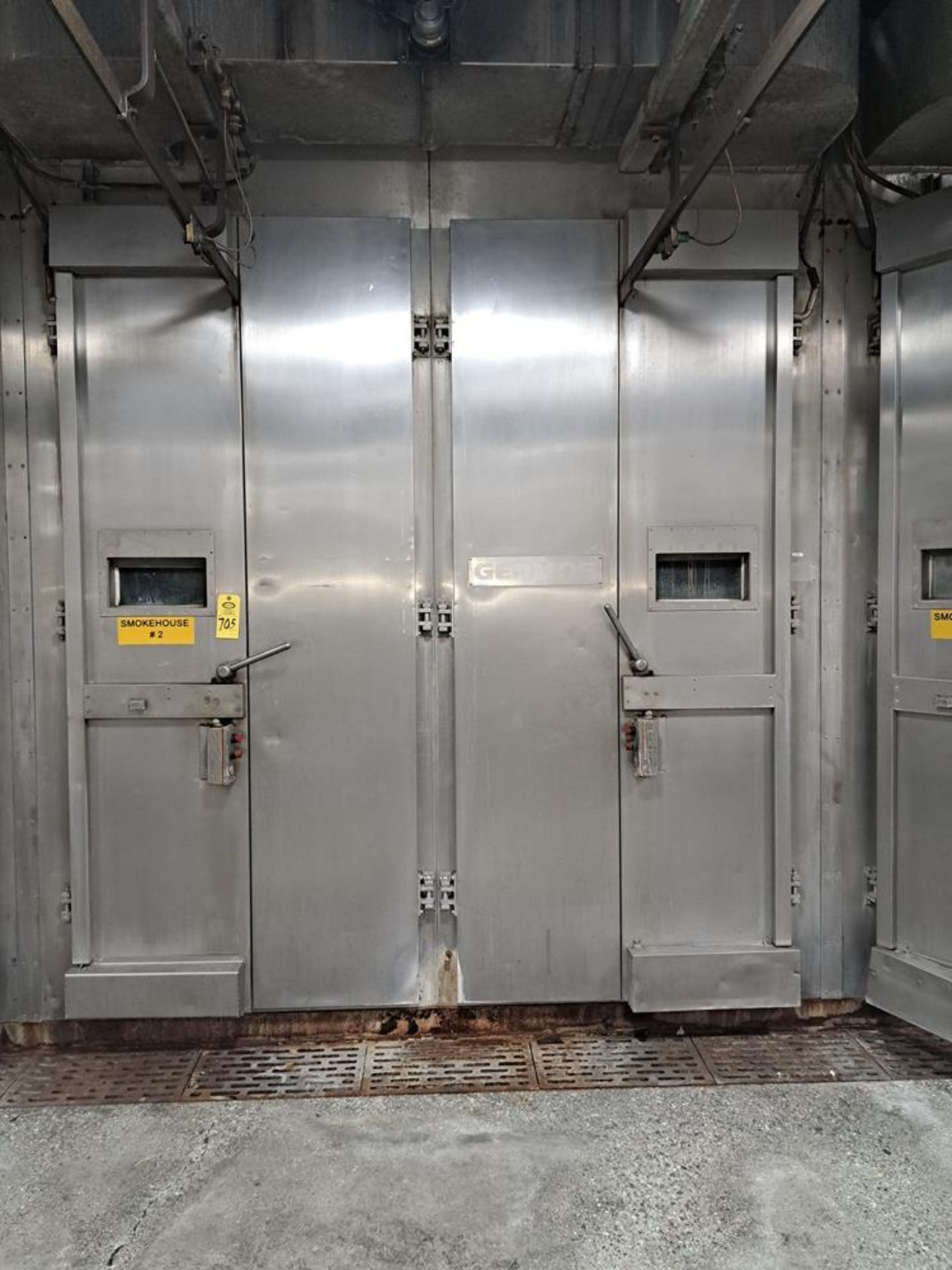 Germos Stainless Steel Smokehouse with rail, double door pass trough, middle barrier, cook/chiller - Image 11 of 12