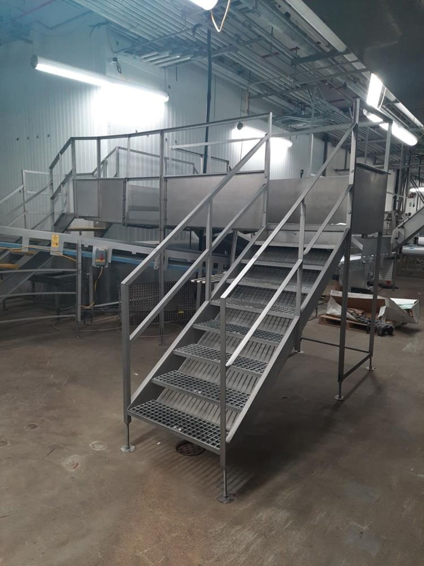 Stainless Steel Platform with chemgrate tops, (3) sets of stairs, approx. 14' W X 22' L X 63" T to - Image 3 of 3