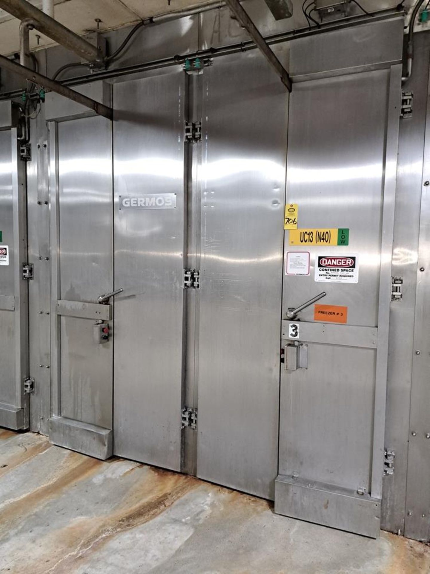 Germos Stainless Steel Smokehouse with rail, double door pass trough, middle barrier, cook/chiller - Image 13 of 13