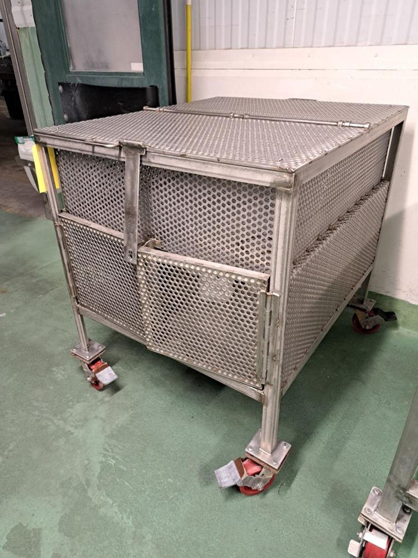 Lot Portable Stainless Steel Parts Cage, 36" W X 42" L X 28" D, (1) Portable Stainless Steel