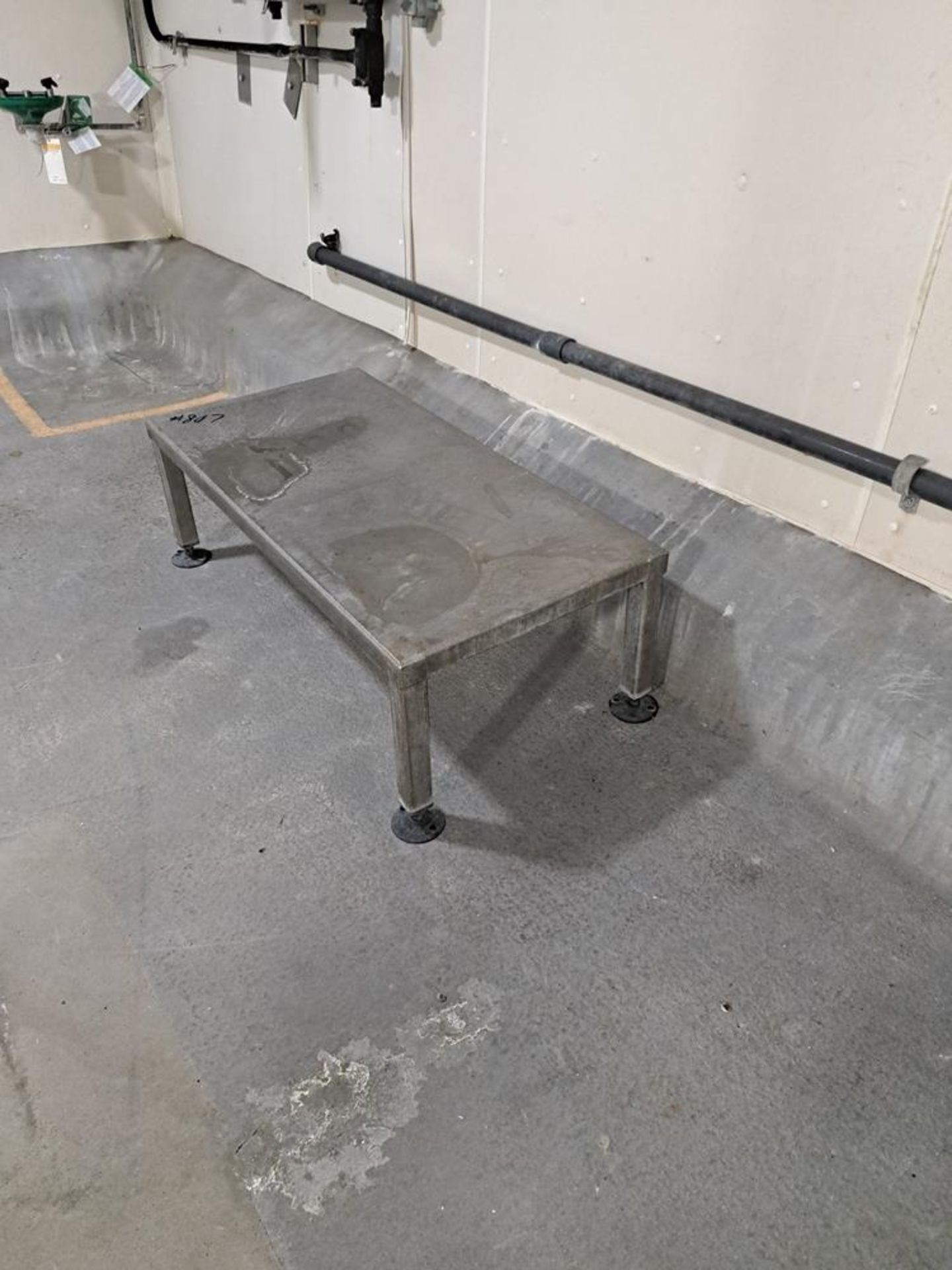 Lot 4 X 6 Stainless Steel Work Platform (1) Stainless steel sink knee activated, (1) stainless steel - Image 3 of 4