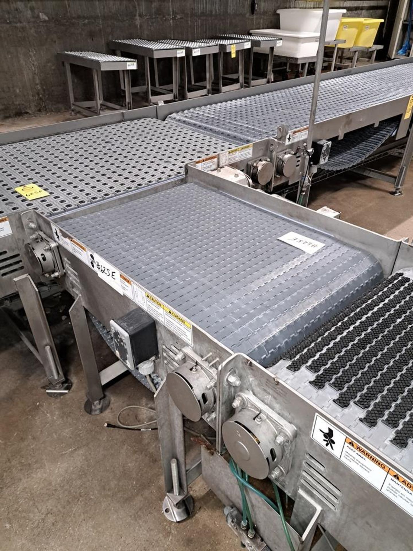Stainless Steel Slow Down Conveyor, 24" W X 36" L plastic belt, 230/460 volt motor: Required Loading