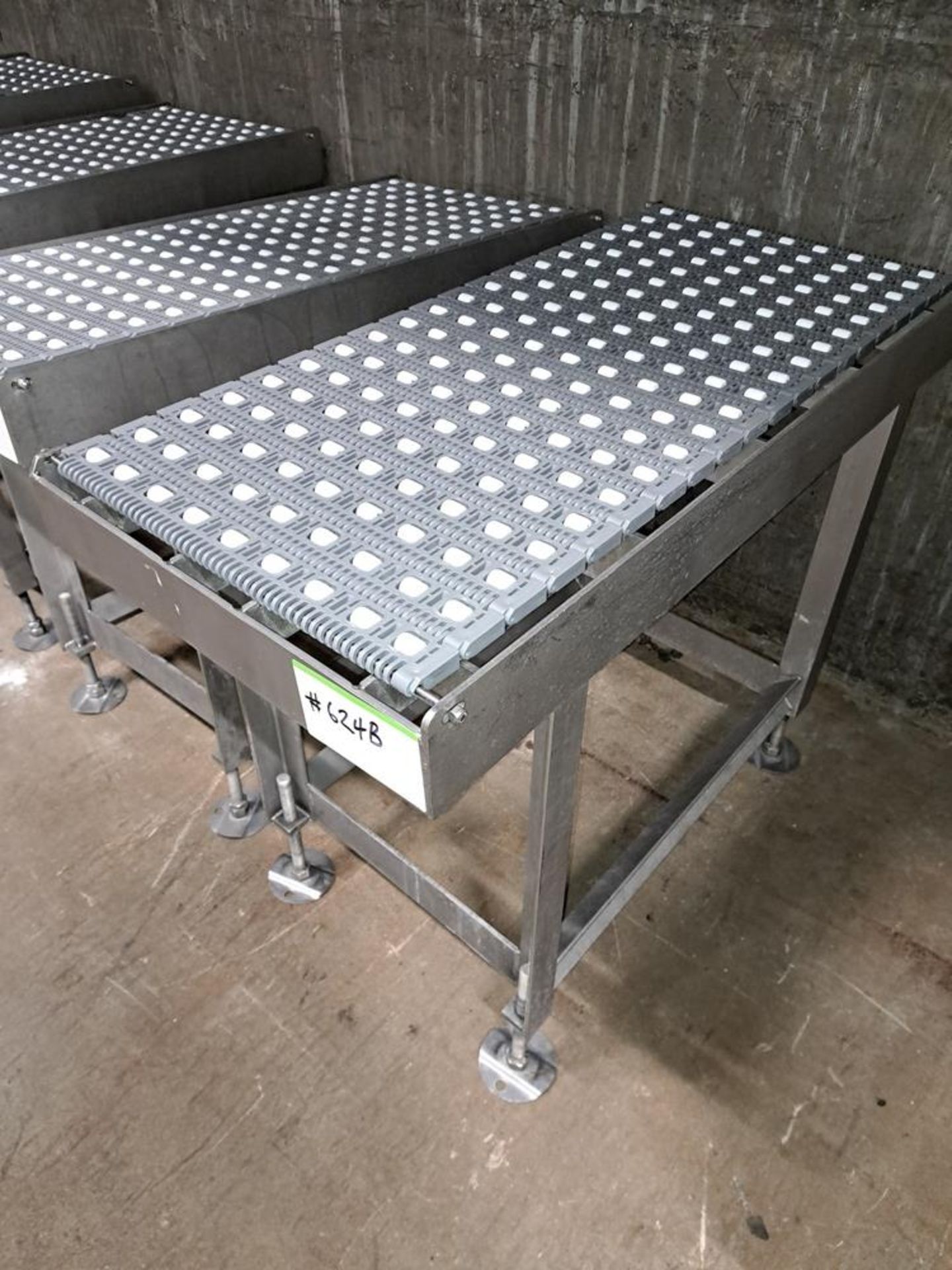 Lot (5) Stainless Steel Pack-Off Stations, 28" X 42" plastic tops: Required Loading Fee $250.00,