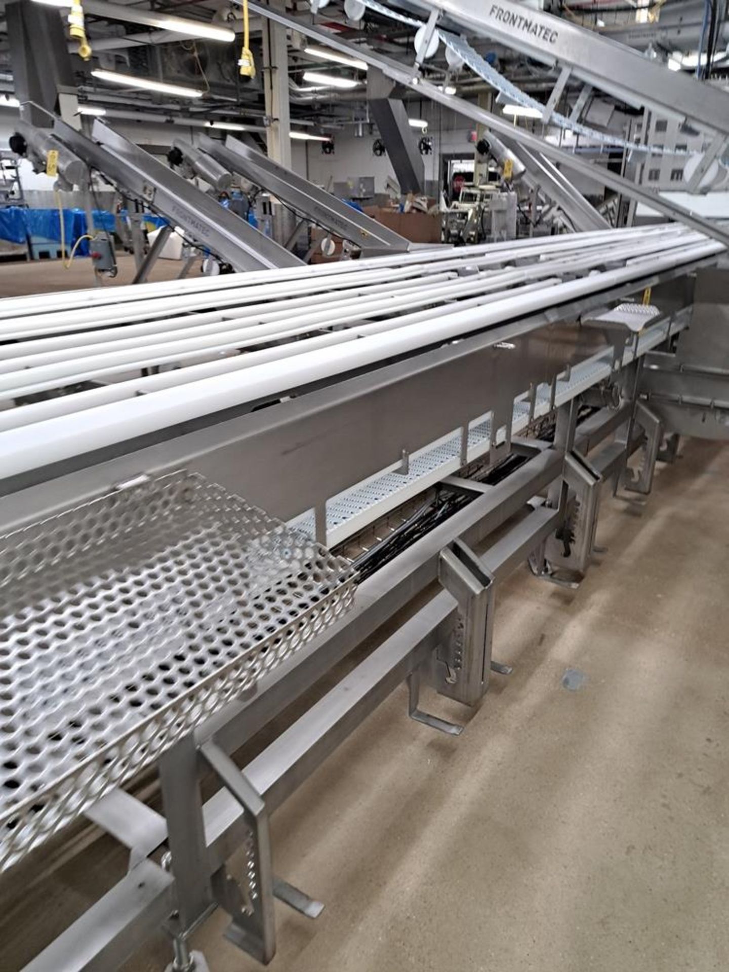 Lot Stainless Steel Trim Conveyor, 39" W X 48' L, front section removed, (10) work stations each - Image 26 of 27