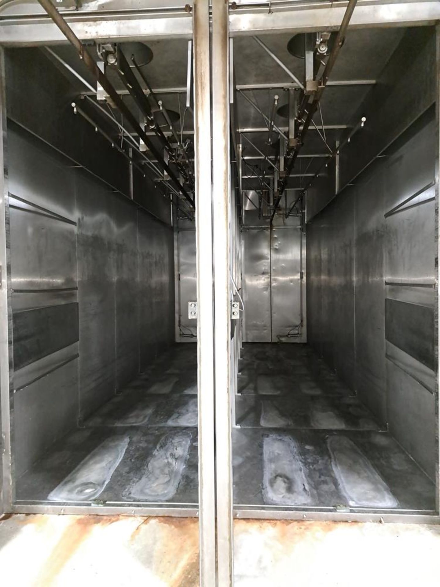 Germos Stainless Steel Smokehouse with rail, double door pass trough, middle barrier, cook/chiller - Image 8 of 13