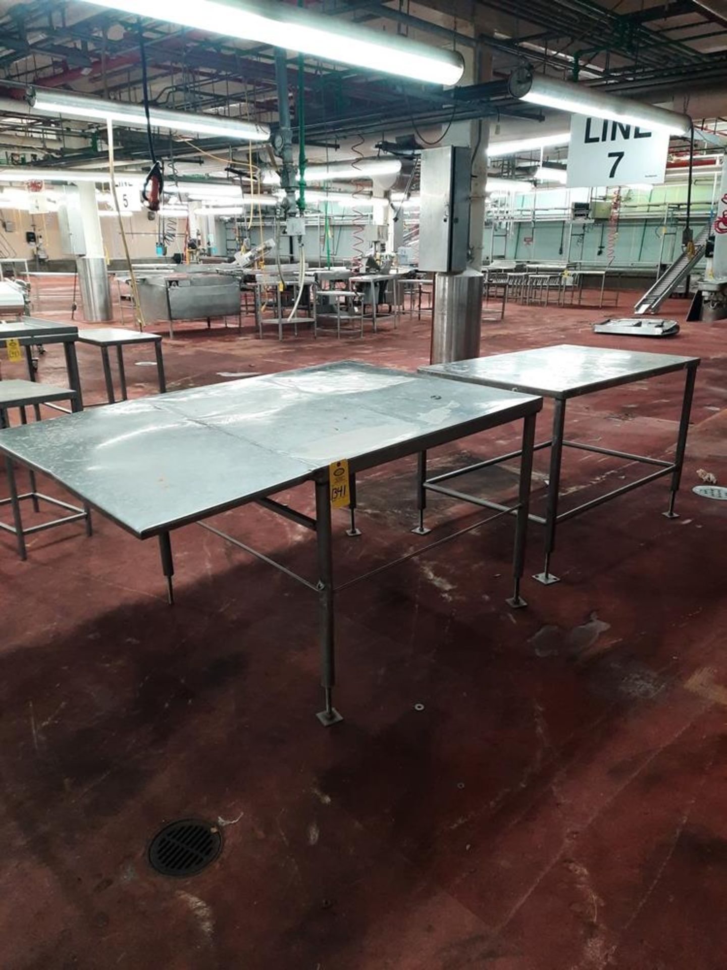 Lot Stainless Steel Tables, (1) 4' W X 6' L, (1) 3' W X 58" L: Required Loading Fee $75.00, Rigger-