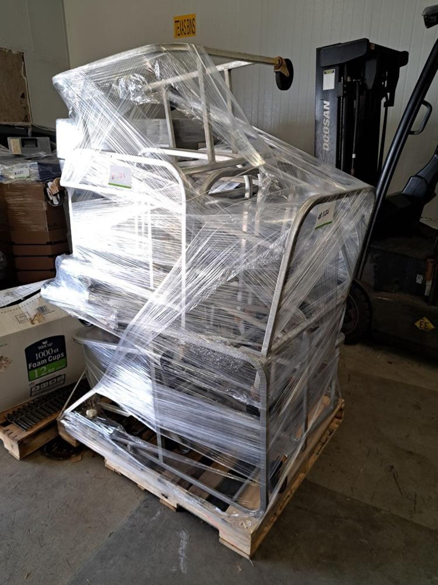Lot (8) Aluminum Tote Racks: Required Loading Fee $75.00, Rigger-Norm Pavlish, Nebraska Stainless (