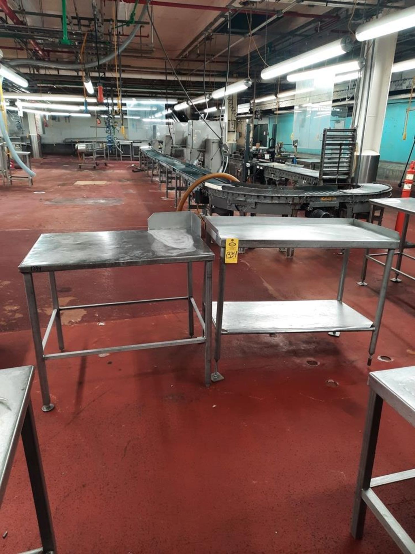 Lot Stainless Steel Tables, (1) 31" W X 43" L, (1) 2' W X 4' L : Required Loading Fee $75.00,